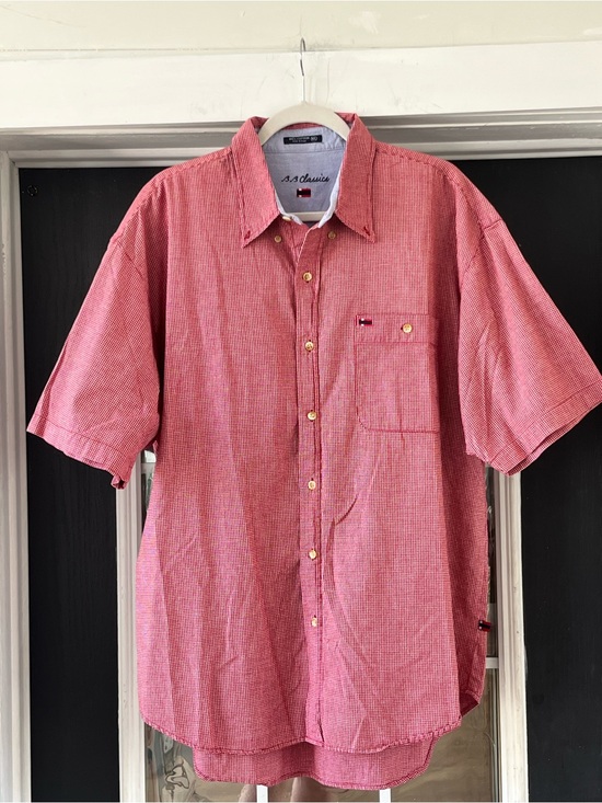 Other - Men’s BB Classics red check shirt sleeve button down shirt
